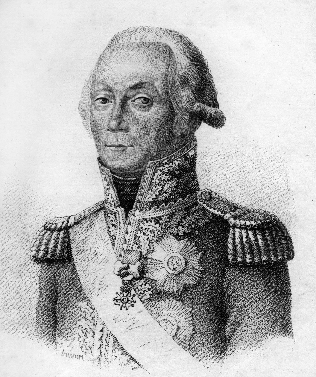 Kellermann元帅。François Etienne Christophe Kellermann，瓦尔米公爵，法国元帅（1735年至1820年），载于《Portraits des généraux français en suite aux victoires et conêtes des français》。Ambroise Tardieu于1818年雕刻的。Stella系列。 作者 安布罗斯·塔迪厄（Ambroise Tardieu）