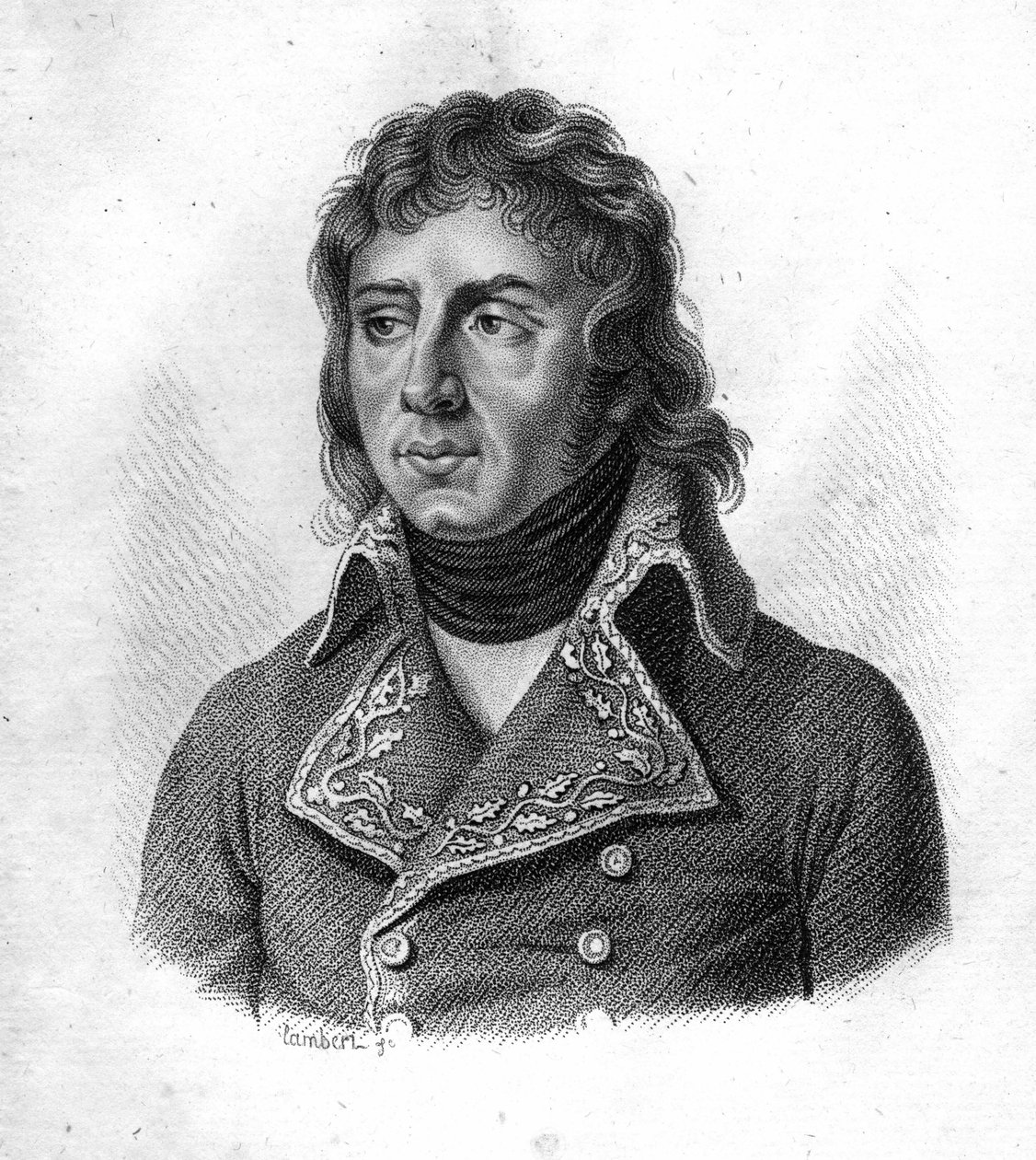 Charles Antoine Desaix de Veygoux（1768-1800）的肖像，他是法国的将军。1818年安布罗瓦兹-塔迪欧的墓。斯泰拉收藏。 作者 安布罗斯·塔迪厄（Ambroise Tardieu）