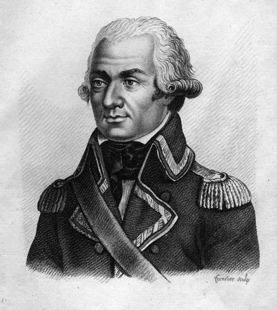 法国将军查尔斯-弗朗索瓦-杜-佩里耶（Charles François du Périer dit Dumouriez）（1739-1823）的肖像--载于《法国将军的肖像与法国的战争和征服》，由安布罗伊斯-塔迪欧于1818年刻印。Stella系列。 作者 安布罗斯·塔迪厄（Ambroise Tardieu）