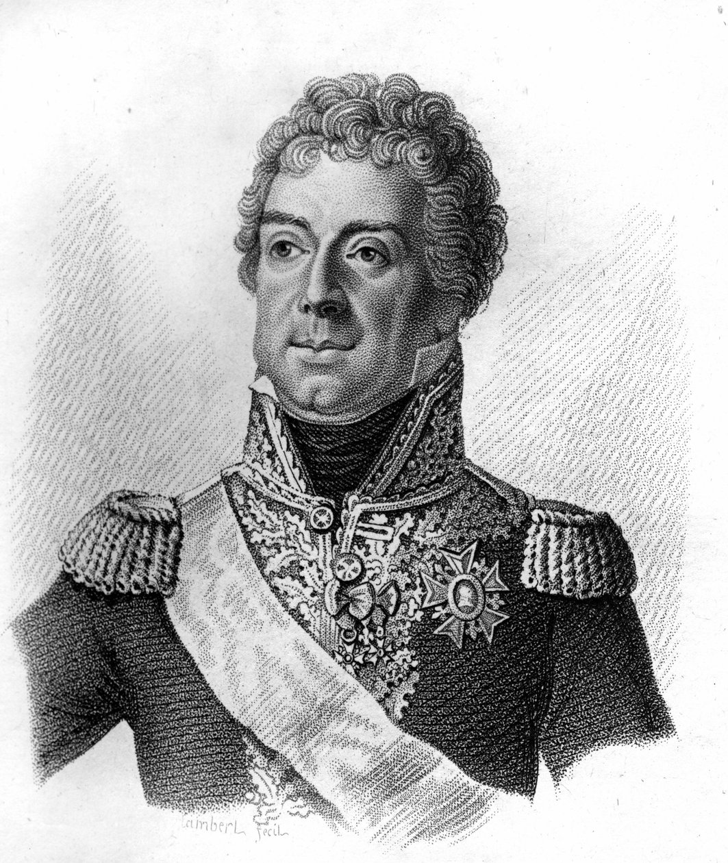 Louis Alexandre (Louis-Alexandre) Berthier的肖像，法国元帅(1753 - 1815)，载于Ambroise Tardieu于1818年所作的 "法国将军肖像 "坟墓 - Stella Collection 作者 安布罗斯·塔迪厄（Ambroise Tardieu）