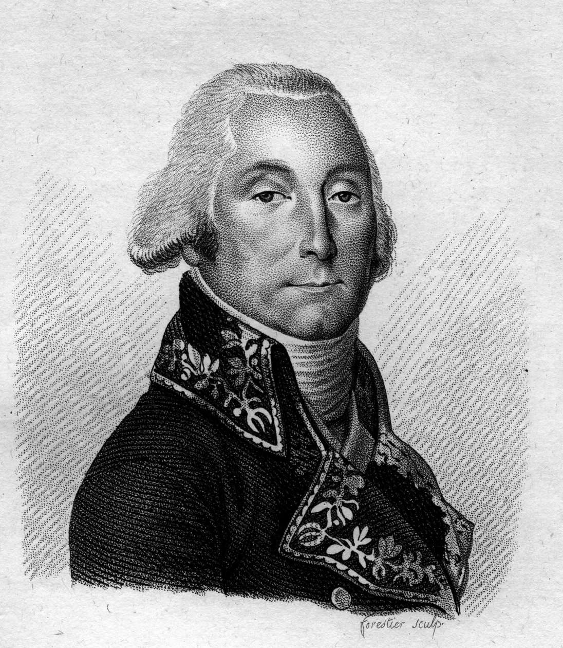 奥利维尔-马库-里瓦德-拉菲尼埃（1766-1839）的肖像。帝国将军和男爵。载于《法国胜利和征服后的法国将军画像》。Ambroise Tardieu于1818年雕刻的。斯泰拉收藏。 作者 安布罗斯·塔迪厄（Ambroise Tardieu）
