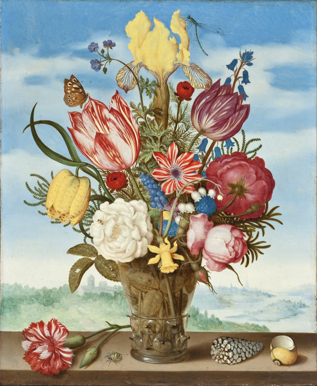 花束在壁架上 作者 安布罗修斯长老 Bosschaert