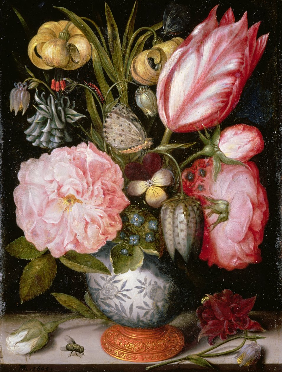 花瓶静物画在瓷花瓶的 作者 安布罗修斯长老 Bosschaert