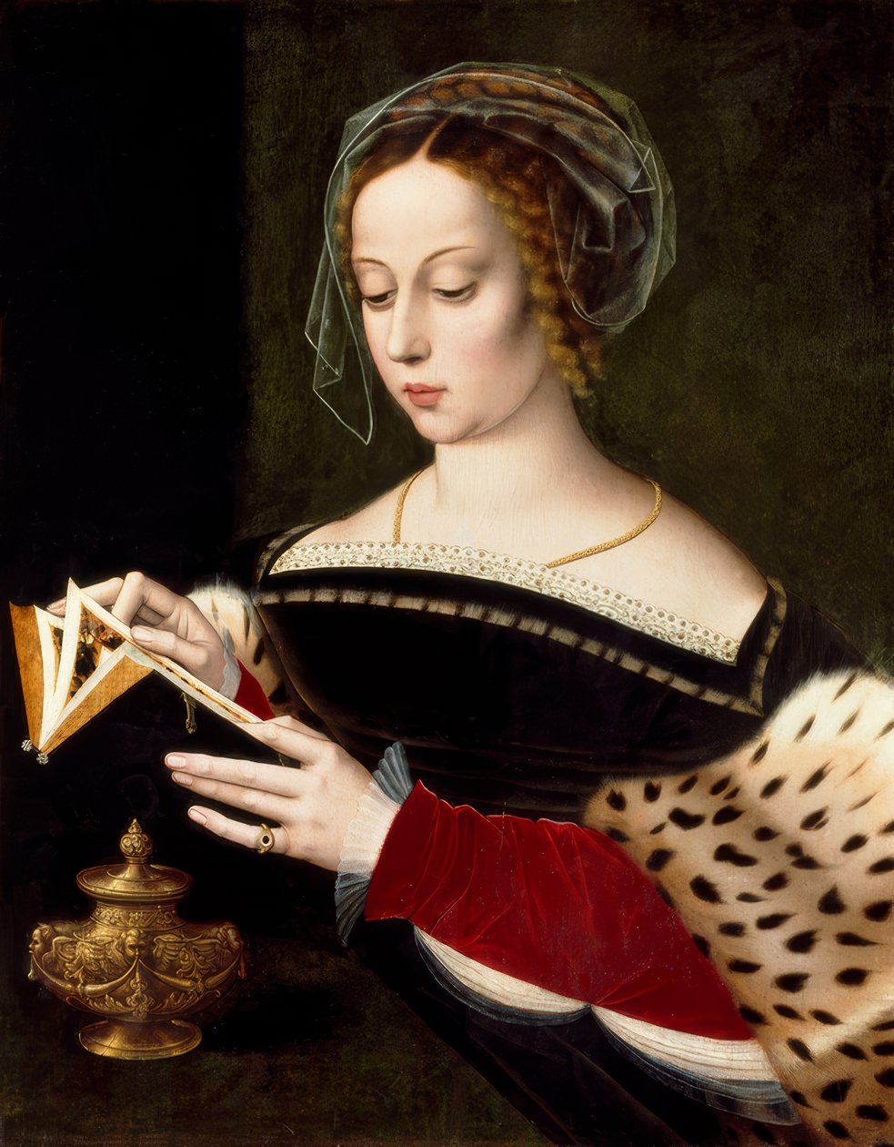 玛丽亚-马格达莱纳的故事》（Die lesende Maria Magdalena）。 作者 安布罗休斯·本森（Ambrosius Benson）