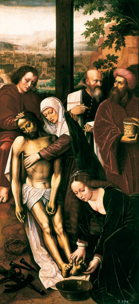 沉思录》，细节，约1528年（油画板）。 作者 安布罗休斯·本森（Ambrosius Benson）