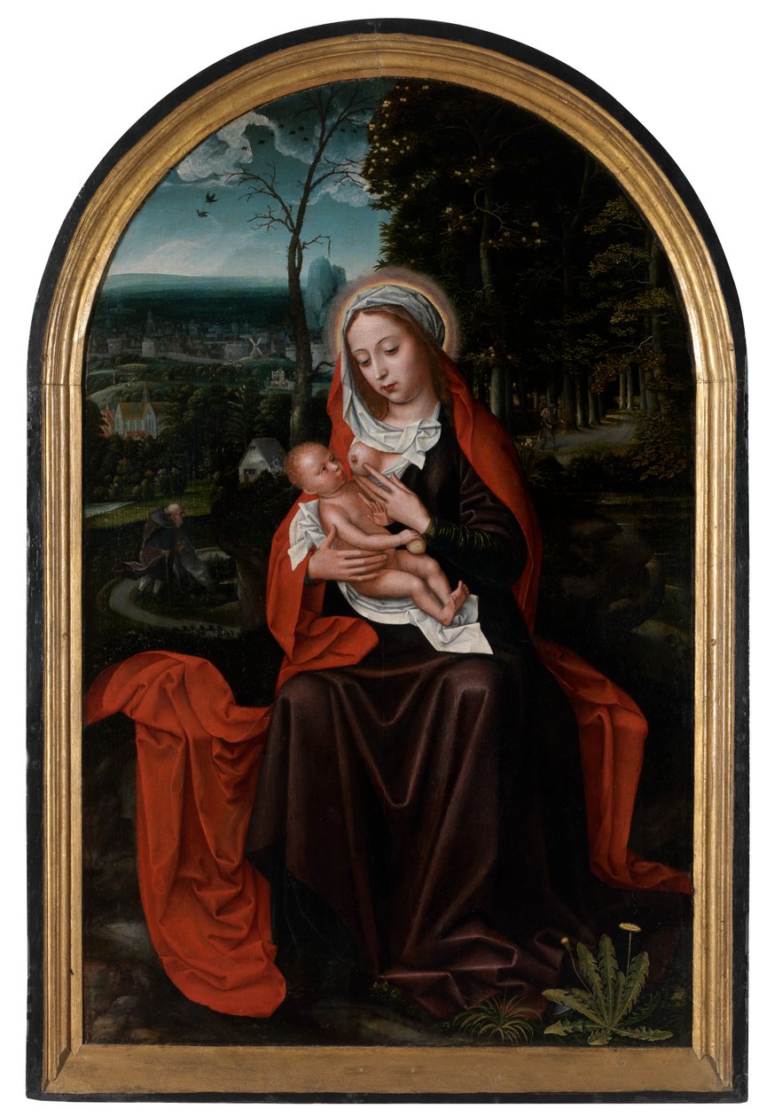 飞往埃及途中的其余部分（油画） 作者 安布罗休斯·本森（Ambrosius Benson）