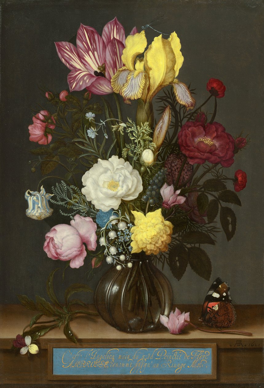 玻璃花瓶中的花束 作者 安布罗休斯·博沙耶特（Ambrosius Bosschaert）