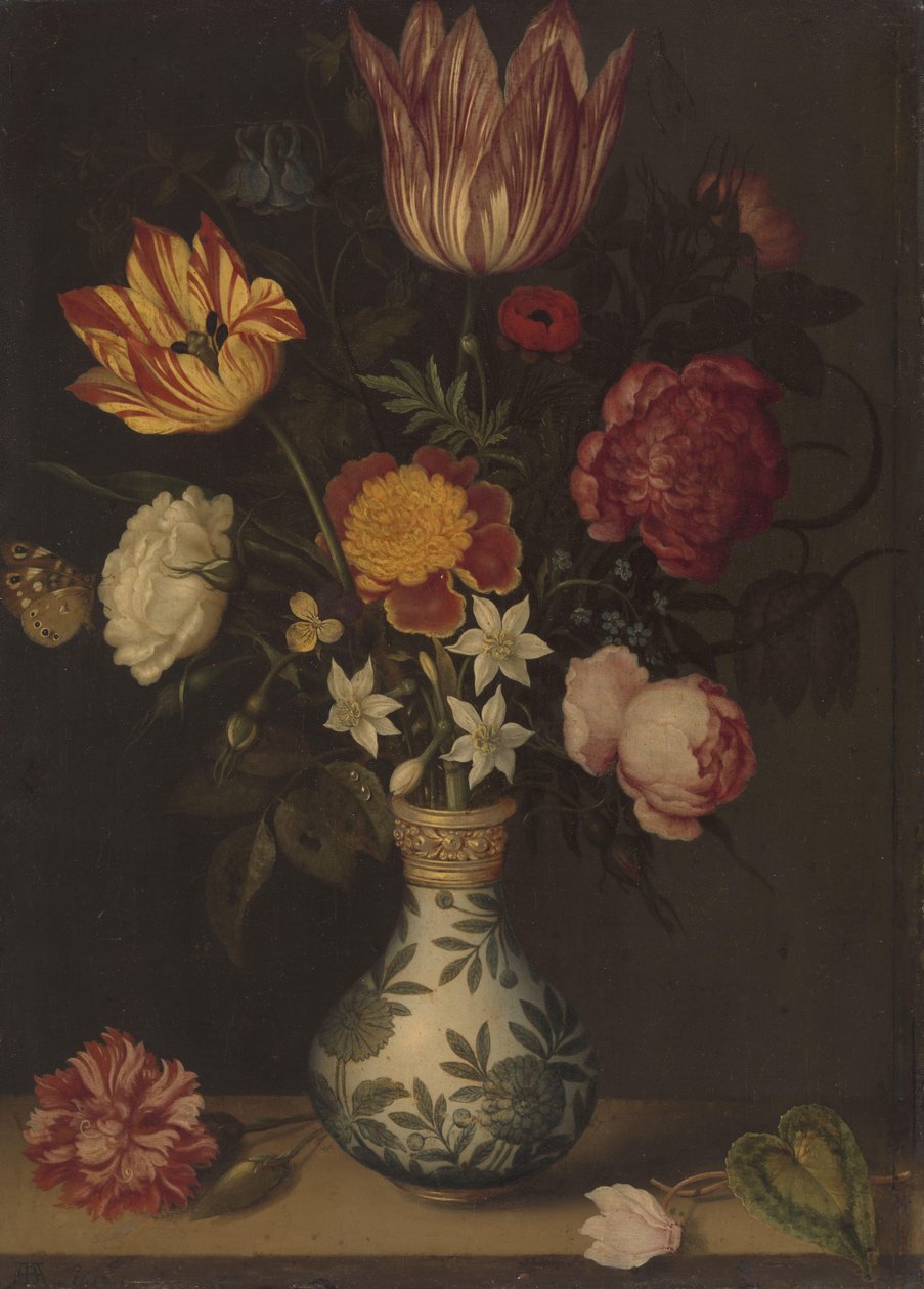万里瓶花静物 作者 安布罗休斯·博沙耶特（Ambrosius Bosschaert）