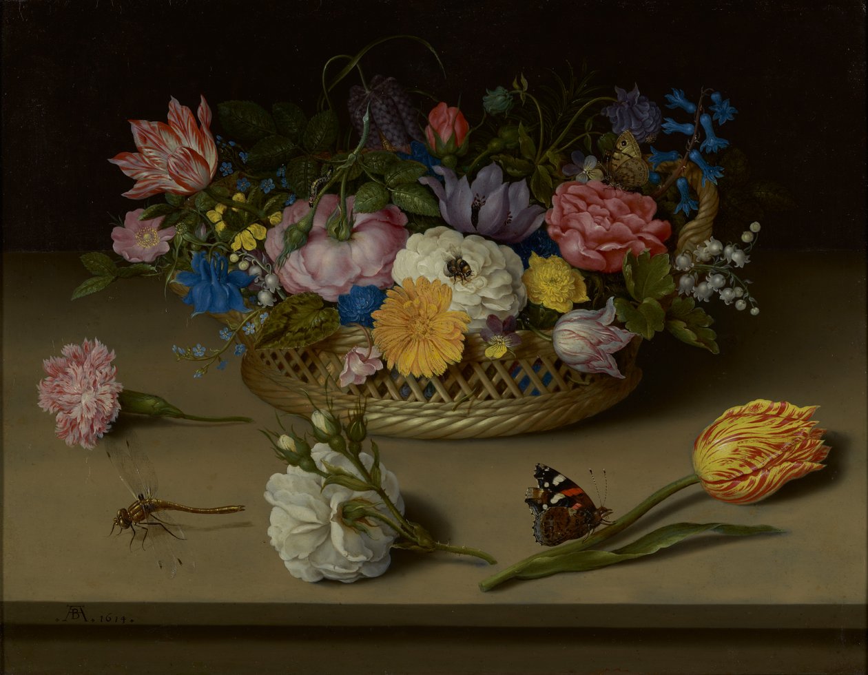 花卉静物 作者 长者安布罗修斯·博斯沙特（Ambrosius Bosschaert）