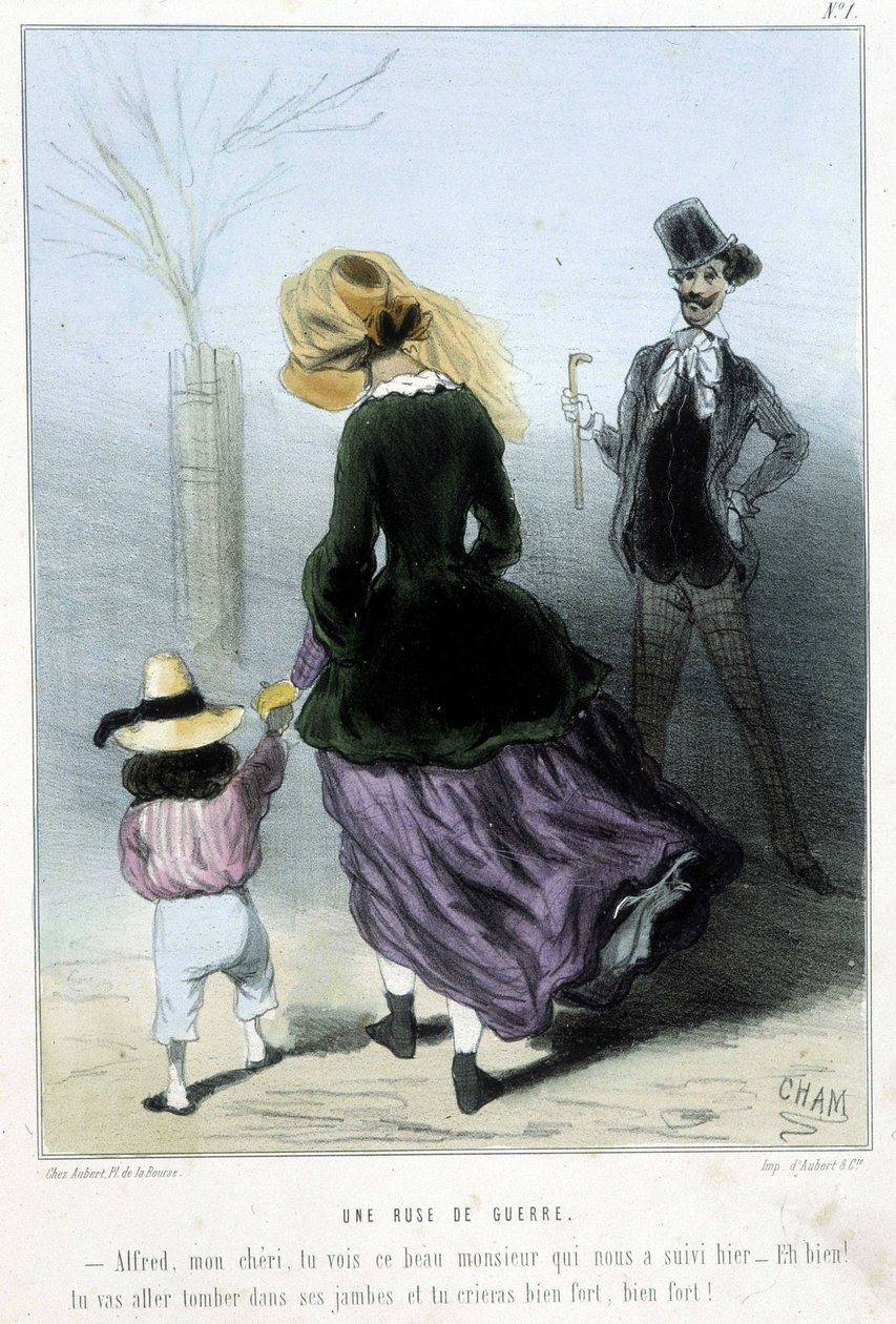 战争诡计——在 Cham 的“”Madeleines”中，v.1870-1880 作者 Amedee de Noe (占婆)