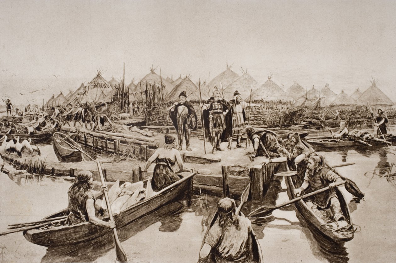 英国，两千年前，HG威尔斯的“历史概论”插图，第一卷，1920年出版 作者 阿梅迪·福雷斯蒂尔