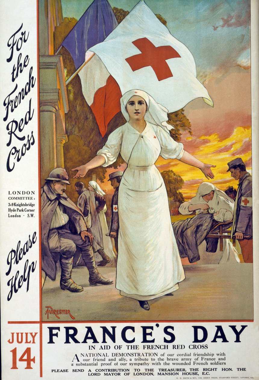 7月14日法国红十字会法国红十字会筹款活动。伦敦，1915年 作者 阿梅迪·福雷斯蒂尔