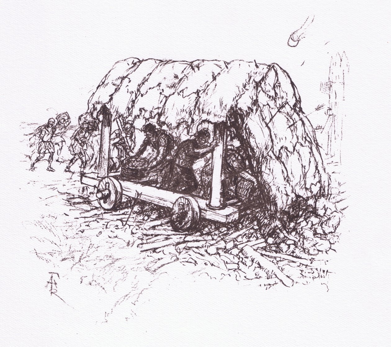 乌龟，一台野战机器，插图来自罗马士兵，1928年 作者 阿梅迪·福雷斯蒂尔