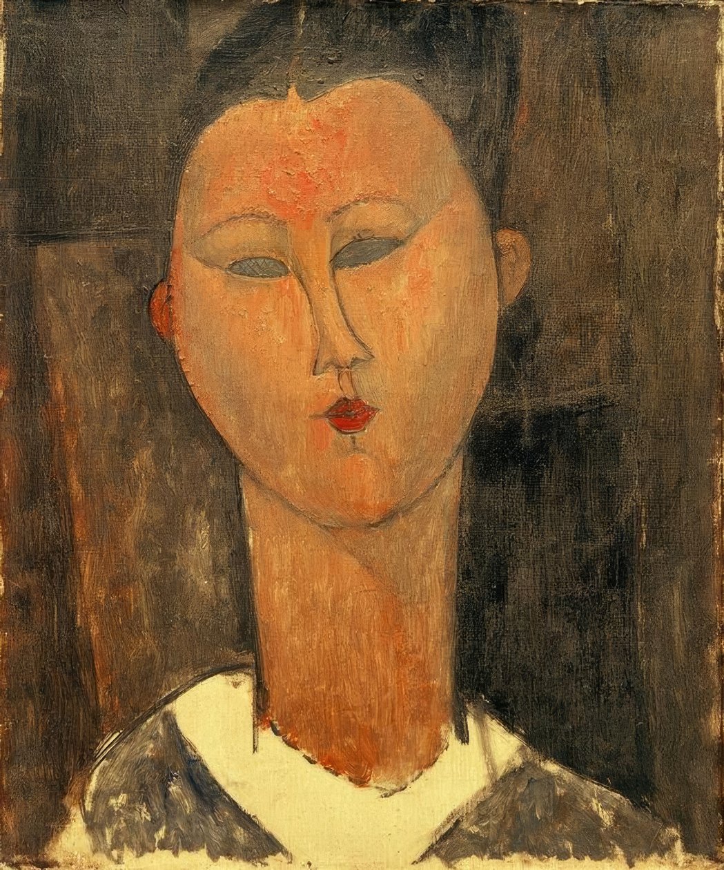 白领的年轻女子 作者 阿梅代奥·莫迪利亚尼
