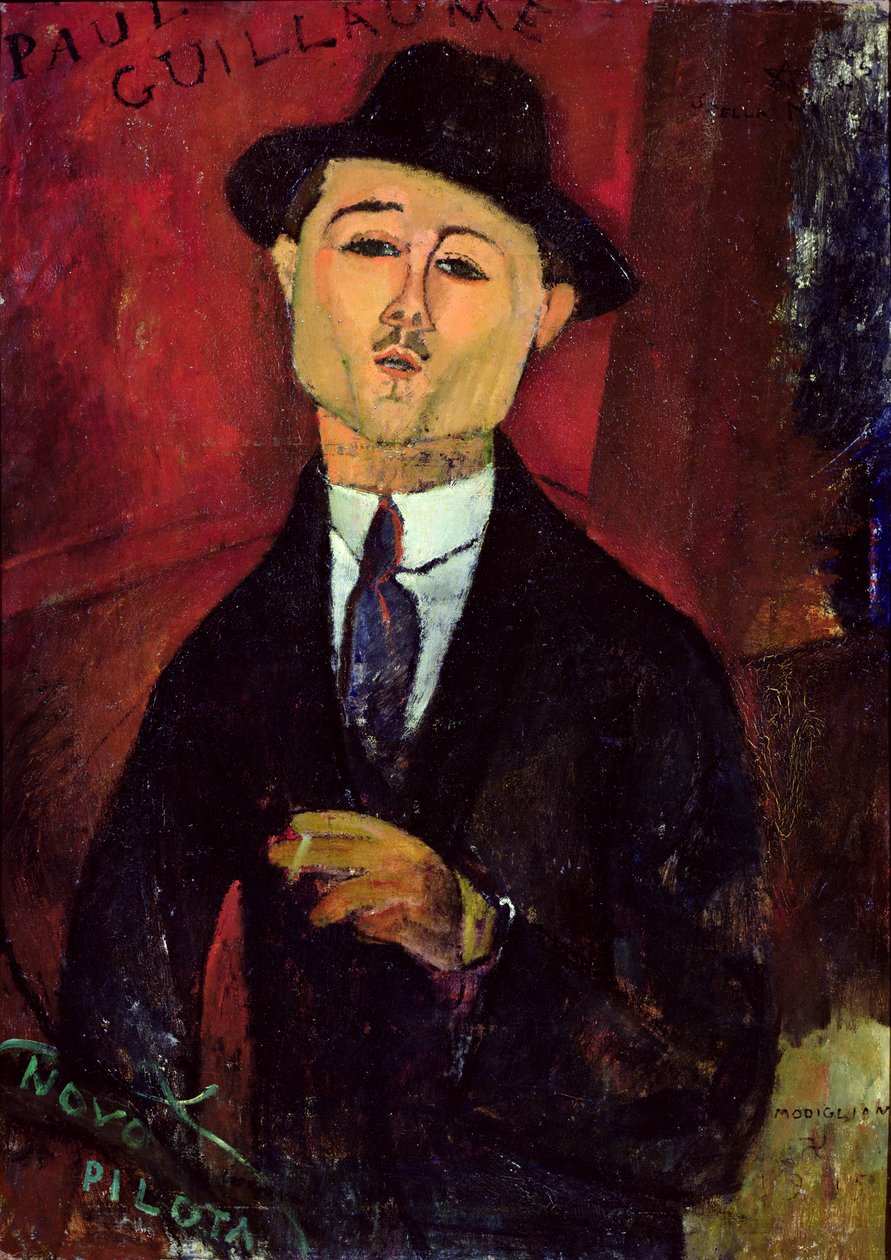 Paul Guillaume（1893-1934）New Pilota，1915年（纸上油） 作者 阿梅代奥·莫迪利亚尼