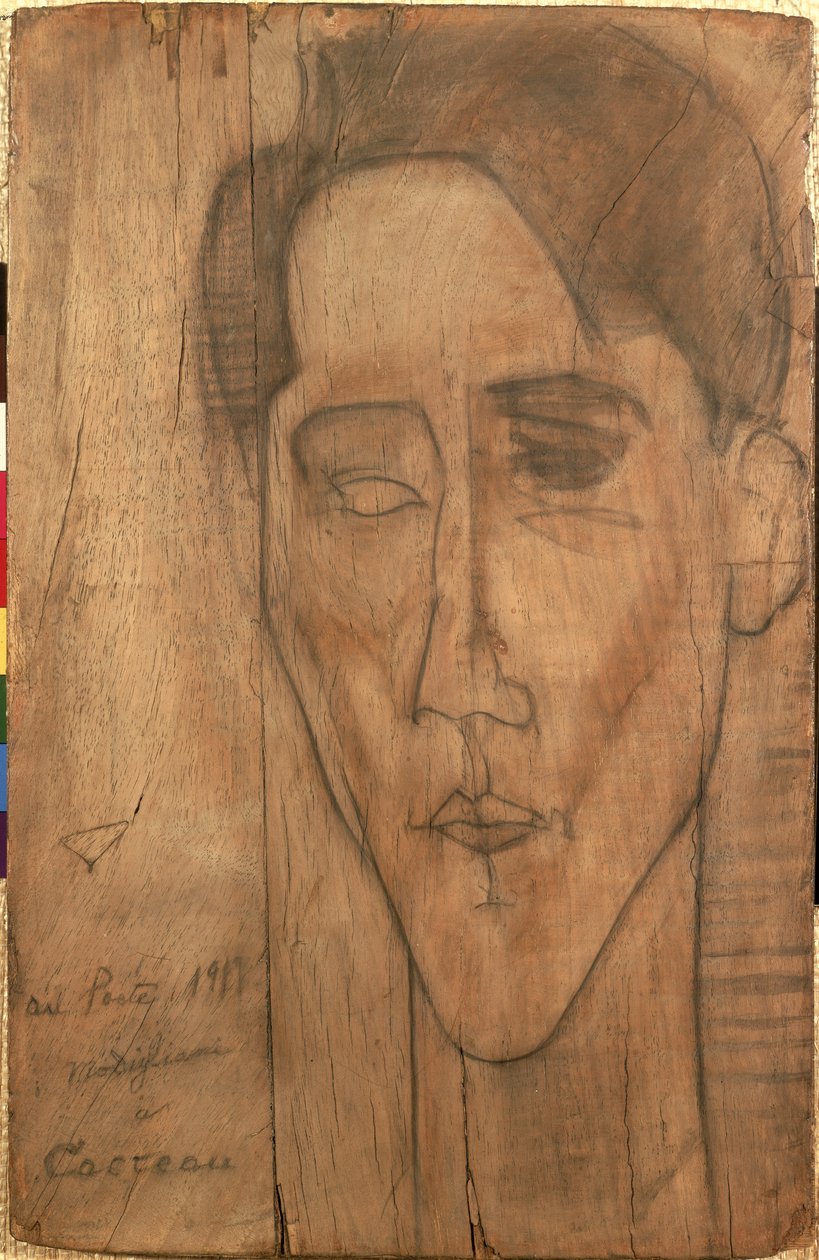 Jean Cocteau（1889-1963）1917年的肖像（面板上的铅笔） 作者 阿梅代奥·莫迪利亚尼