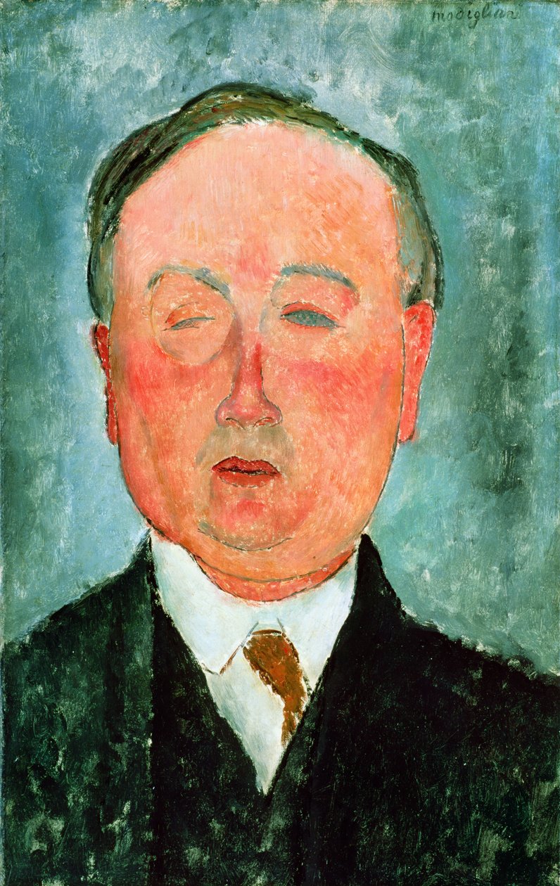 Monocle的人，据说是Bidou，c.1918-19 作者 阿梅代奥·莫迪利亚尼