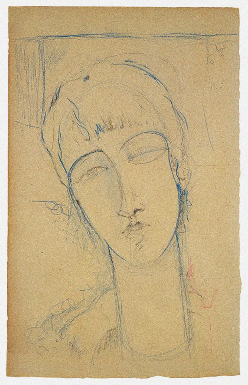 安娜·阿赫玛托娃（Anna Akhmatova），《红衣女子肖像》，1915年 作者 阿梅代奥·莫迪利亚尼
