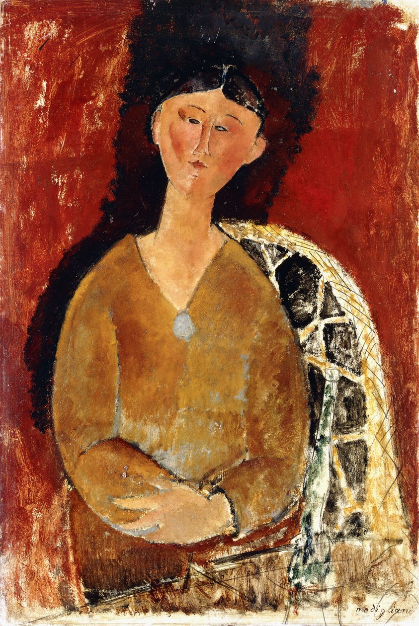 比阿特丽斯·黑斯廷斯（Beatrice Hastings）就座，1915年 作者 阿梅代奥·莫迪利亚尼