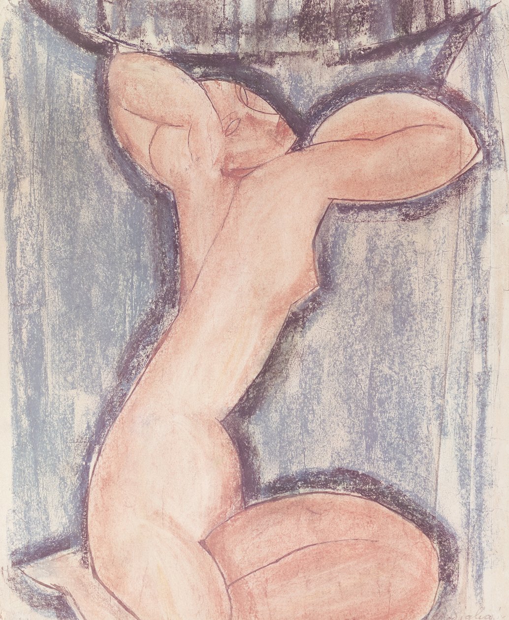 女象柱（纸上的粉彩） 作者 阿梅代奥·莫迪利亚尼