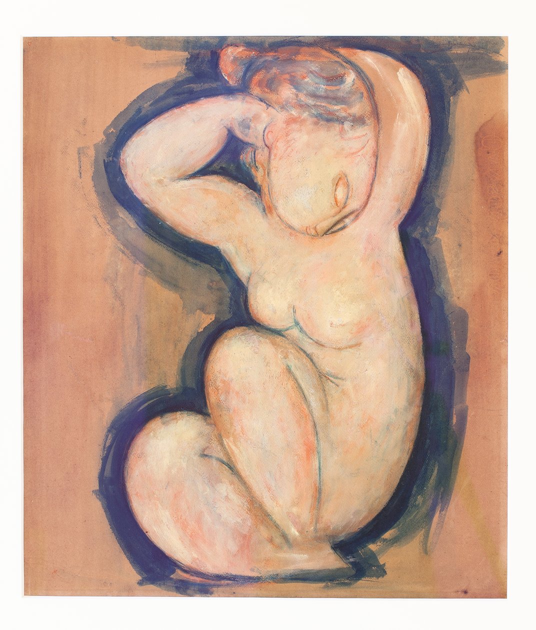 卡里阿蒂德》，约 1914 年（纸板油画） 作者 阿梅代奥·莫迪利亚尼