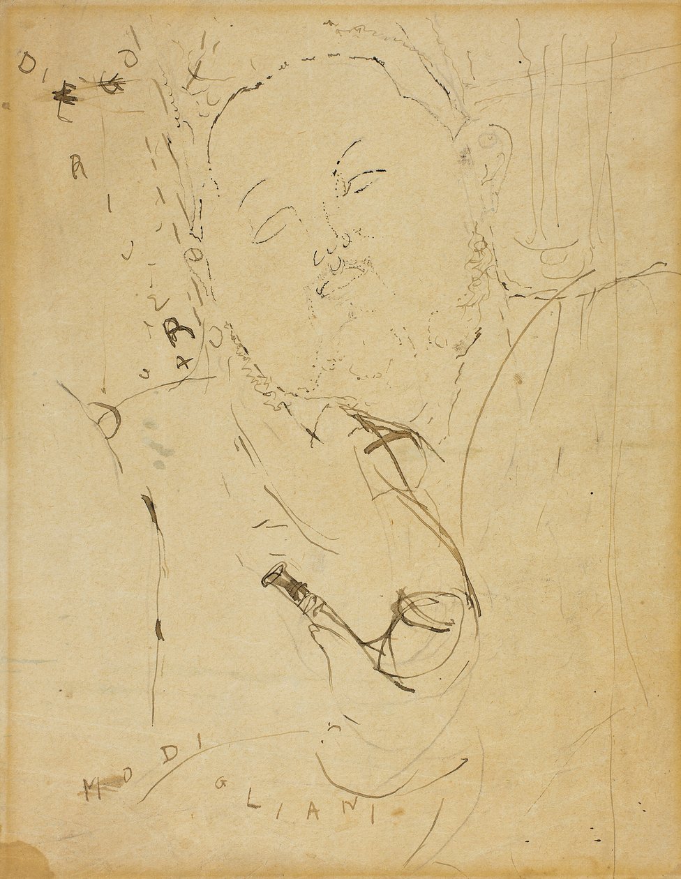 迭戈-里维拉，1915年。 作者 阿梅代奥·莫迪利亚尼