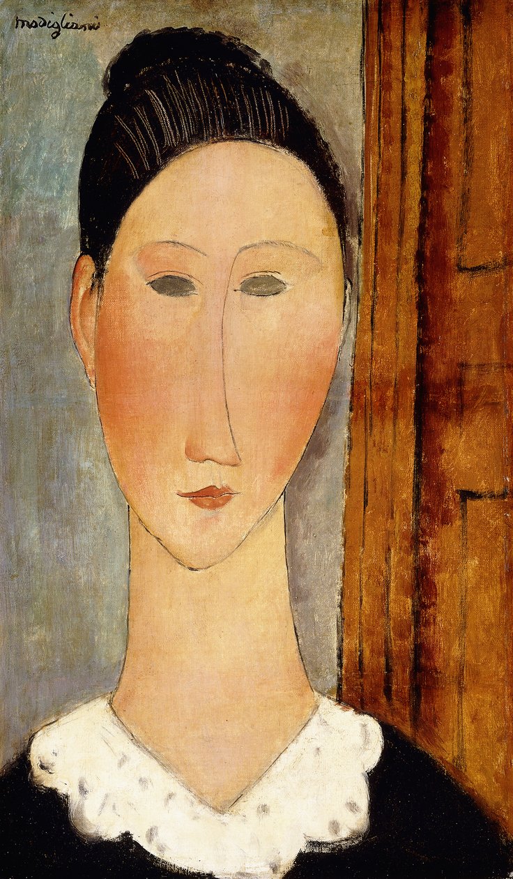 女团长1918年，一个女孩的头 作者 阿梅代奥·莫迪利亚尼