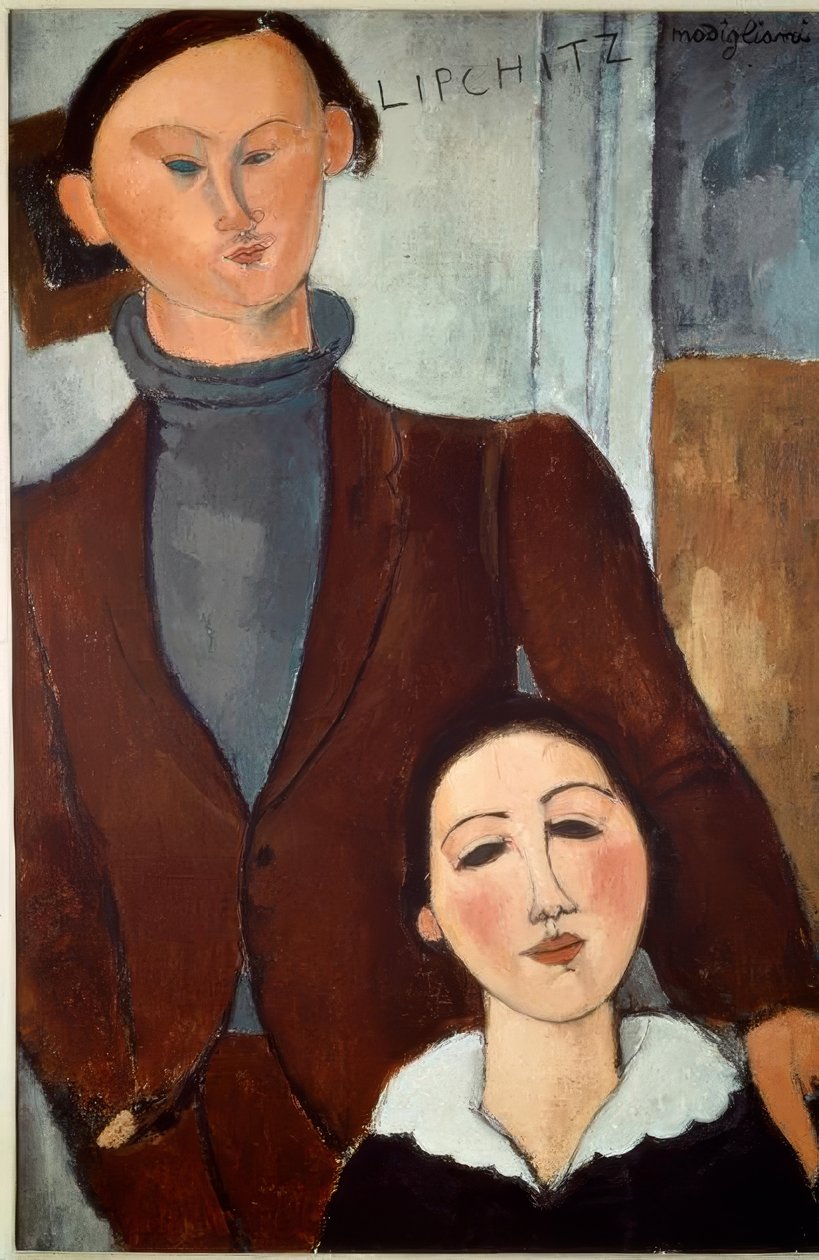雅克·利普希茨（Jacques Lipchitz）和他的妻子 作者 阿梅代奥·莫迪利亚尼