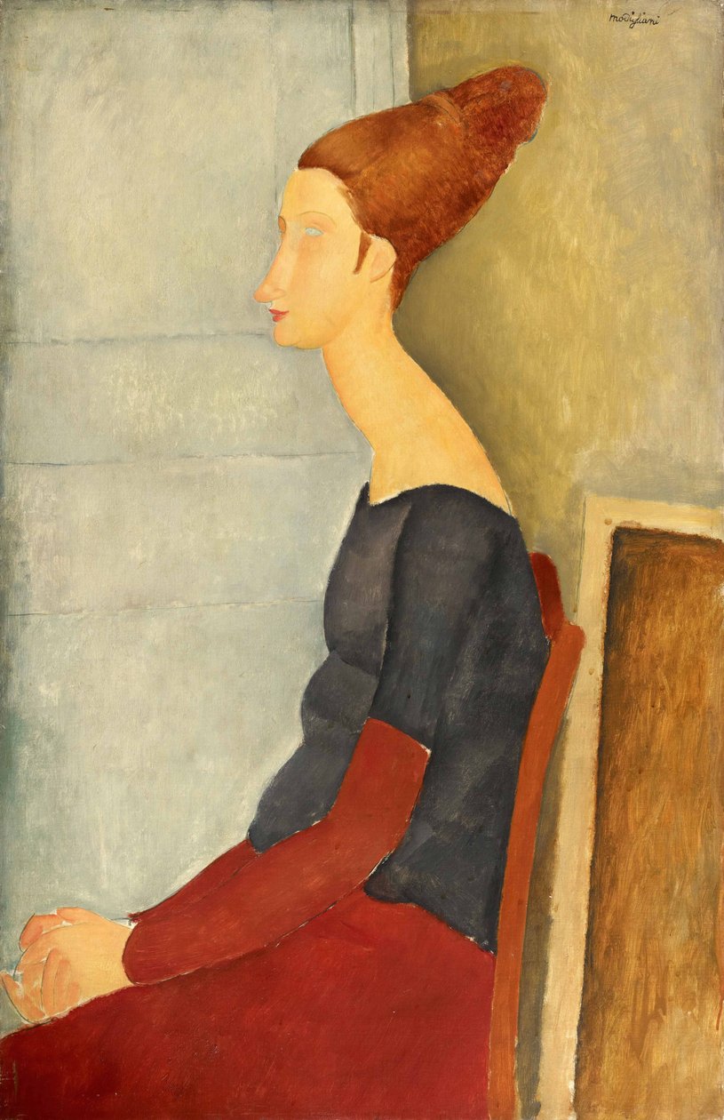 Jeanne Hébuterne与指甲花，1918年。 作者 阿梅代奥·莫迪利亚尼