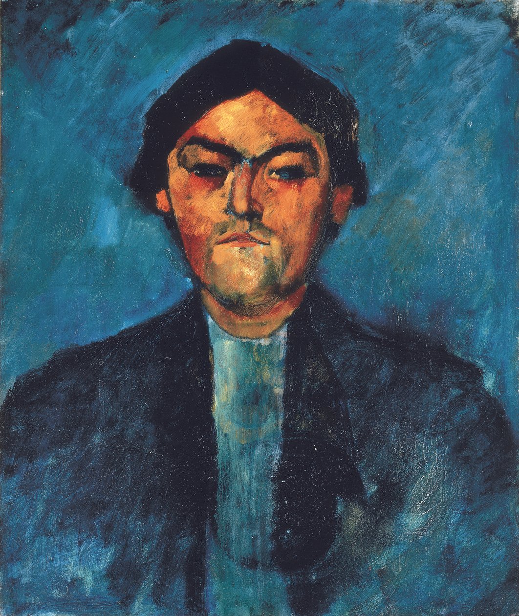 Le typographe（Pedro），c.1909年作（布面油画） 作者 阿梅代奥·莫迪利亚尼