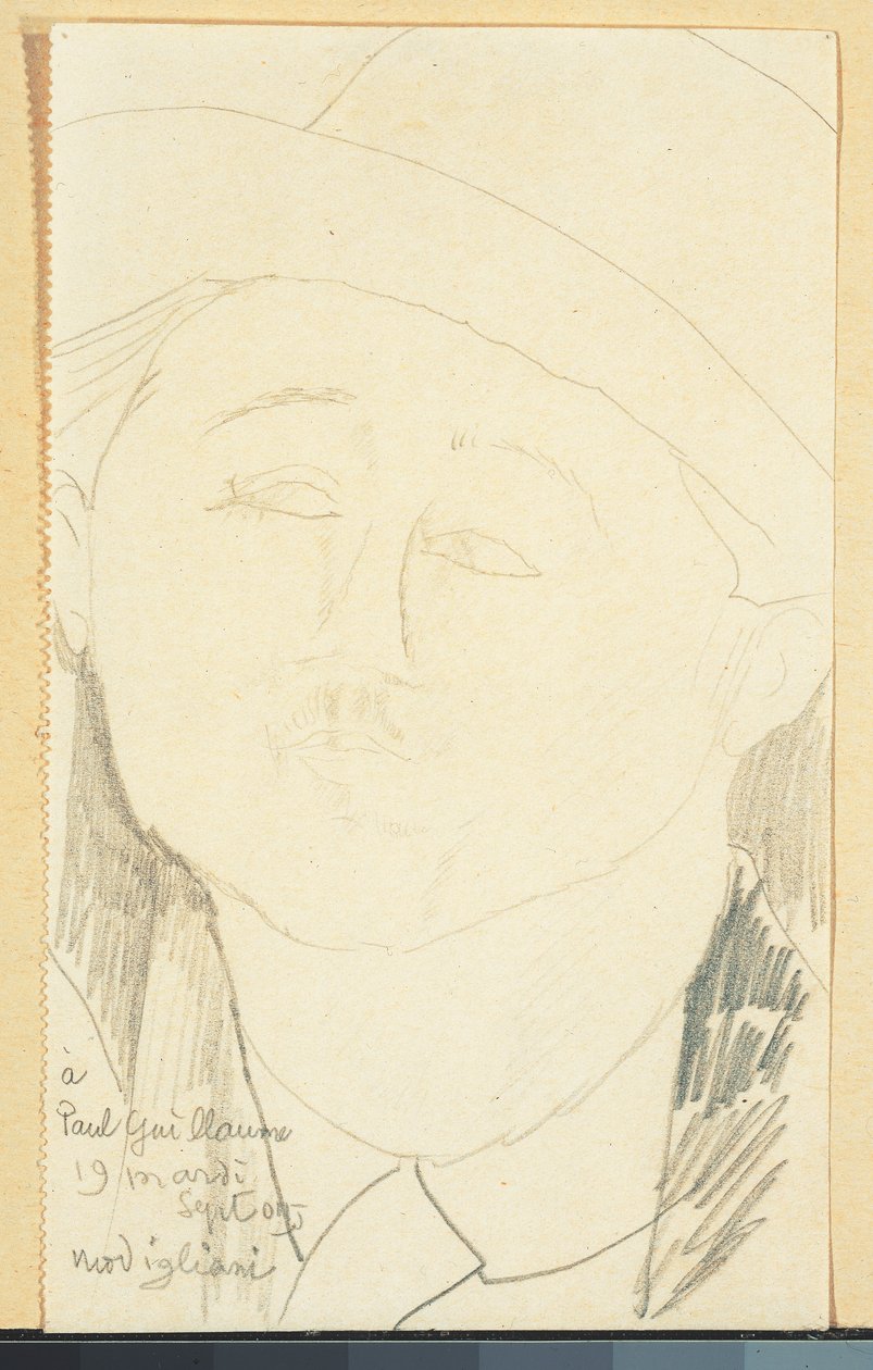 保罗-纪尧姆肖像，约 1916 年（纸上铅笔画） 作者 阿梅代奥·莫迪利亚尼