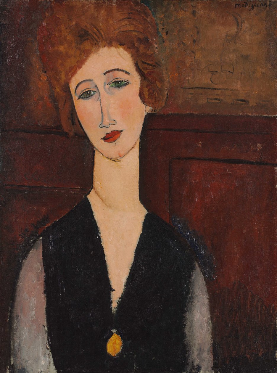 女人的画像，约1917-18年 作者 阿梅代奥·莫迪利亚尼