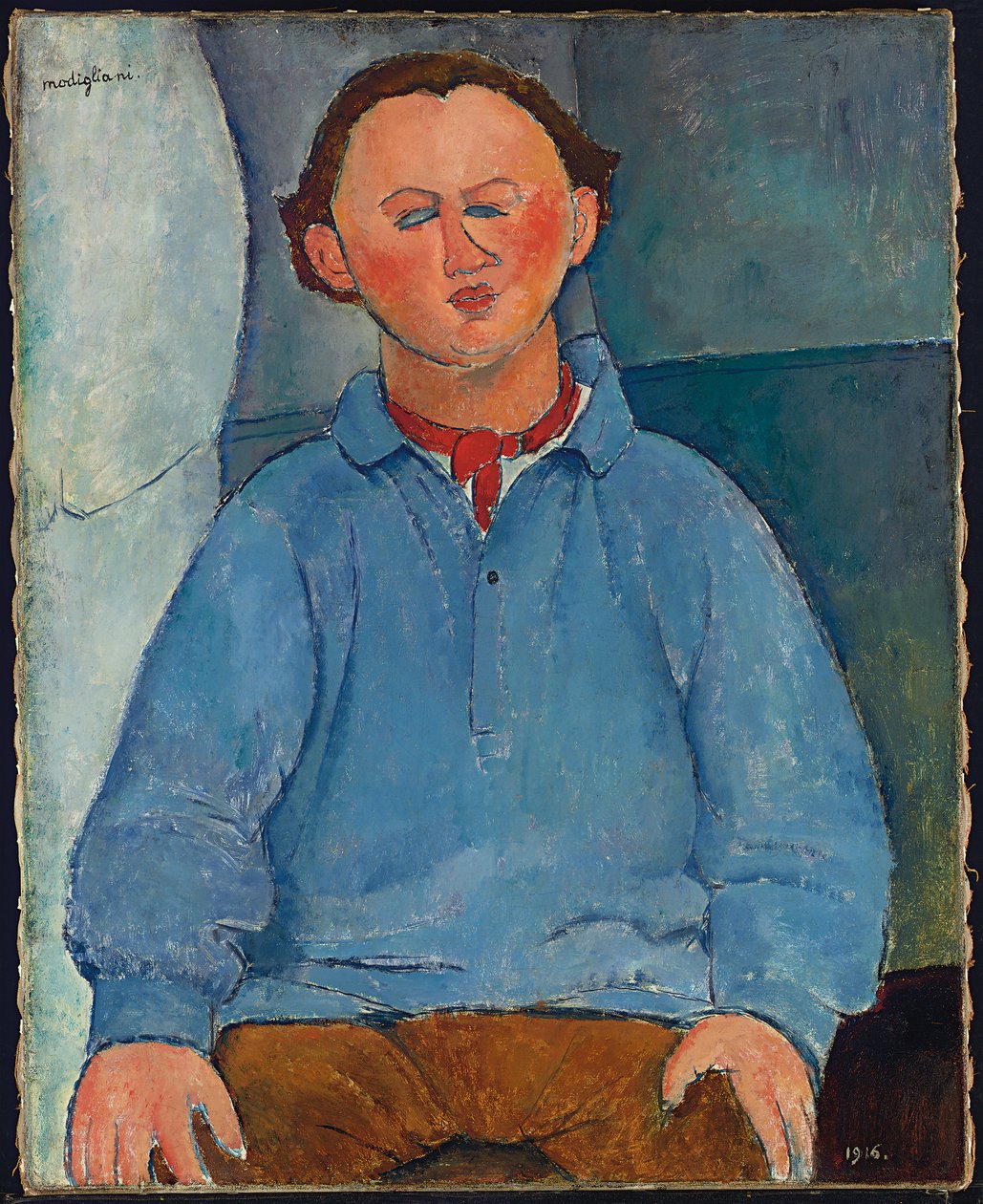 雕塑家Oscar Miestchaninoff的肖像，1916年 作者 阿梅代奥·莫迪利亚尼