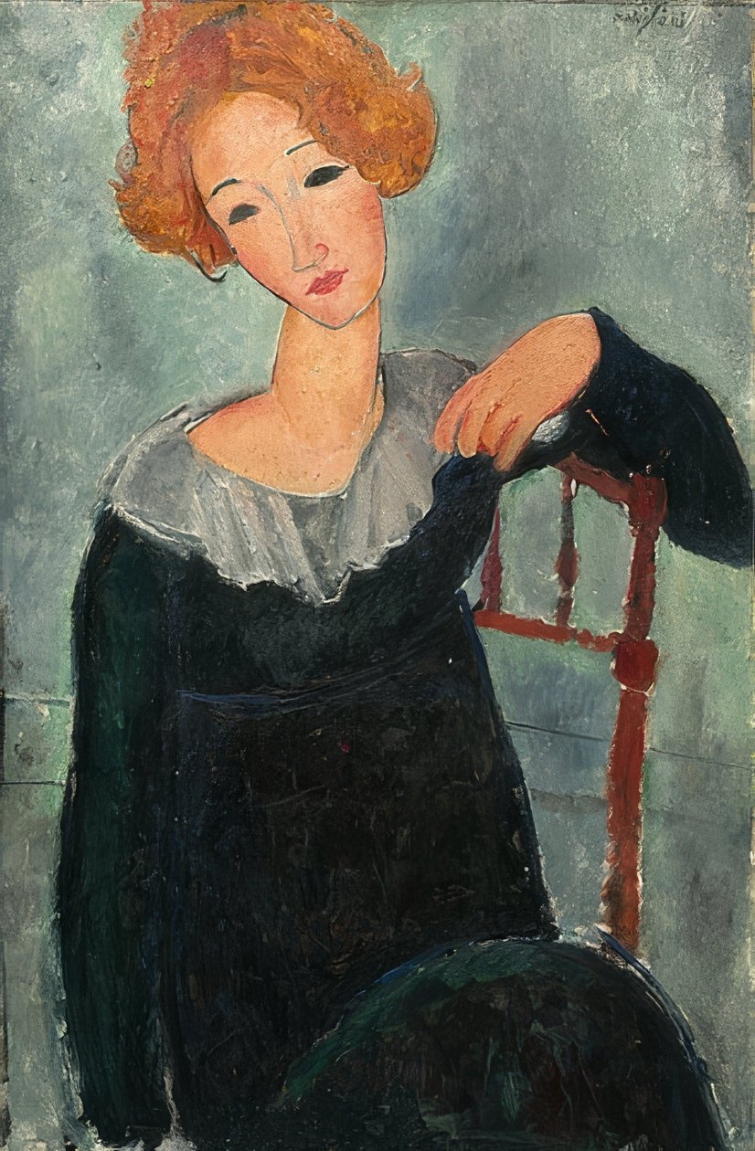 红头发的女人。 1917年 作者 阿梅代奥·莫迪利亚尼