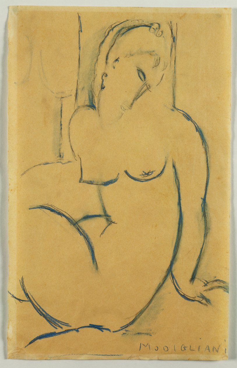 坐着的女人，1914年 作者 阿梅代奥·莫迪利亚尼