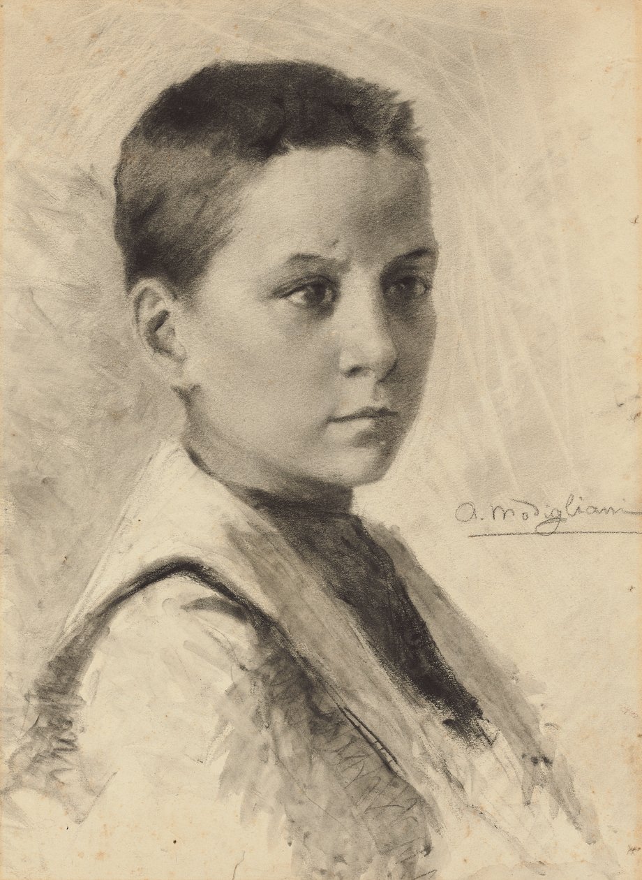 自画像，1899年 作者 阿梅代奥·莫迪利亚尼