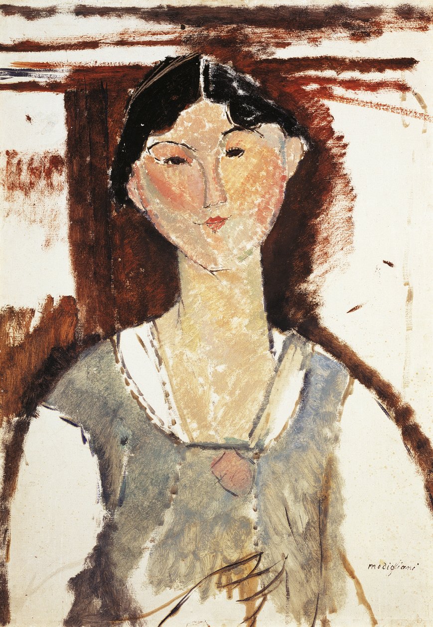 阿梅迪奥·莫迪利亚尼（Amedeo Modigliani，1884-1920 年）为比阿特丽斯·黑斯廷斯（Beatrice Hastings）的肖像研究，纸板油彩，69x49 厘米 作者 阿梅代奥·莫迪利亚尼