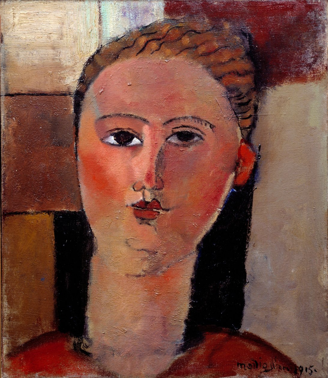 阿梅迪奥·莫迪利亚尼 (Amedeo Modigliani) (1884-1920) 1915 年创作的《红发女孩》。 0,40 x 0,36 m 巴黎，橘园博物馆 作者 阿梅代奥·莫迪利亚尼