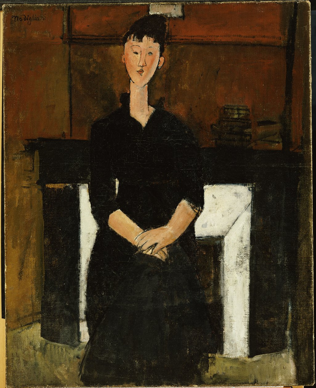 1915年，坐在壁炉旁的女人 作者 阿梅代奥·莫迪利亚尼