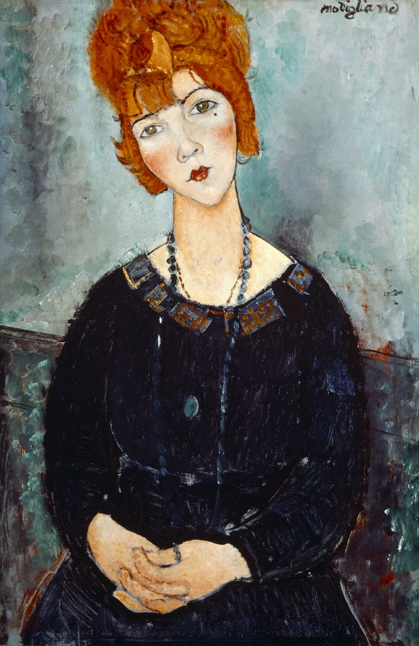 带项链的女人，1910年 作者 阿梅代奥·莫迪利亚尼