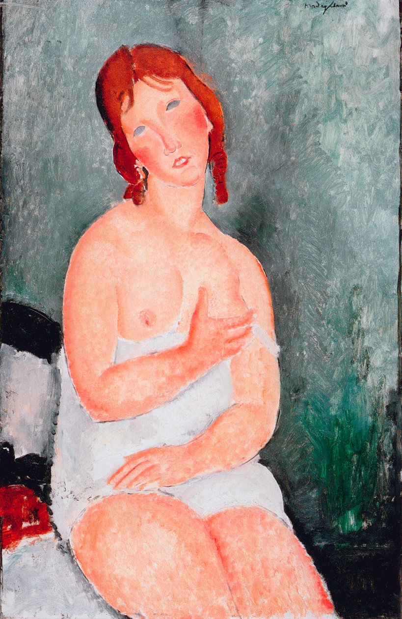 穿衬衫的年轻女子，1818年 作者 阿梅代奥·莫迪利亚尼