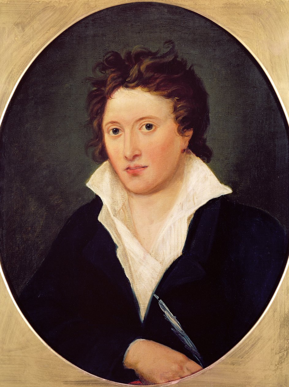 Percy Bysshe Shelley的肖像，1819年 作者 阿米莉亚·柯伦（Amelia Curran）