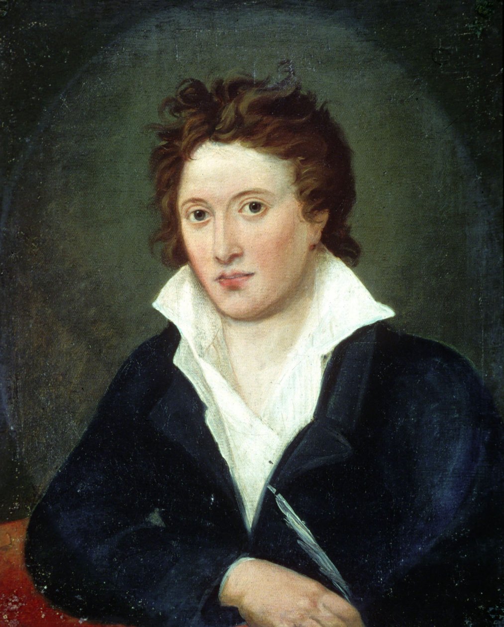 阿米莉亚·科兰 (Amelia Corran) 的珀西·比希·雪莱 (Percy Bysshe Shelley) (1792 - 1822) 的肖像 作者 阿米莉亚·柯伦（Amelia Curran）