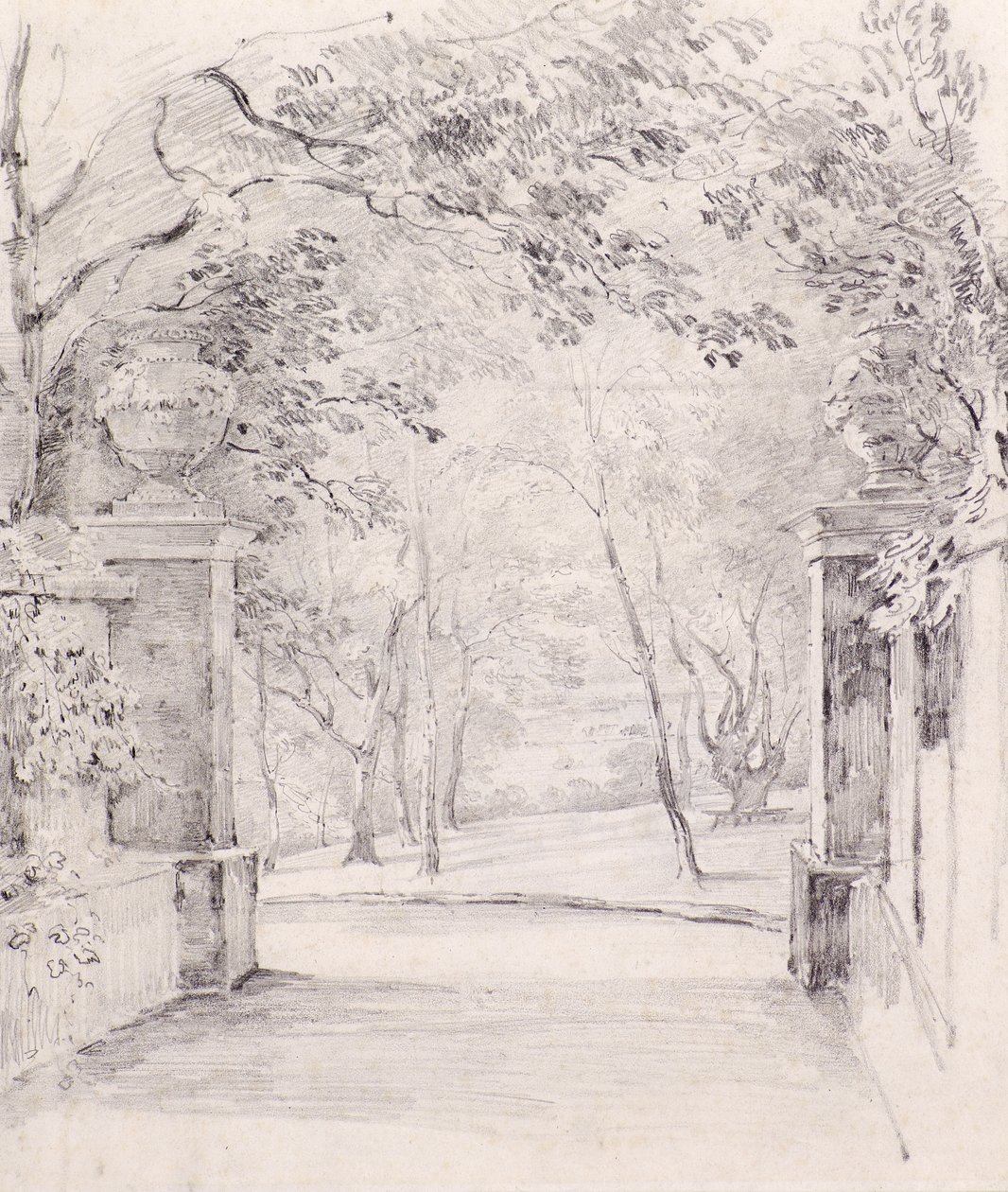 View from Entrance to Bromley, c.1810 (pencil) 作者 阿米莉亚·朗