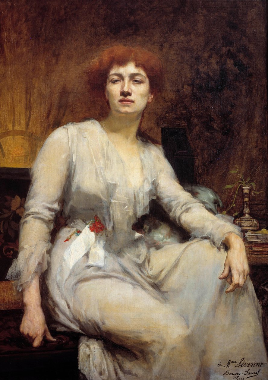 Severine 肖像（Caroline Remy 妻子 Guebhard）（1856-1929），社会主义记者 Amelie Beaury Saurel 绘画（？-1924）1893 年 1,2x0,87 m。 巴黎，卡纳瓦莱博物馆 作者 艾米丽·波瑞（Amelie Beaury Saurel）