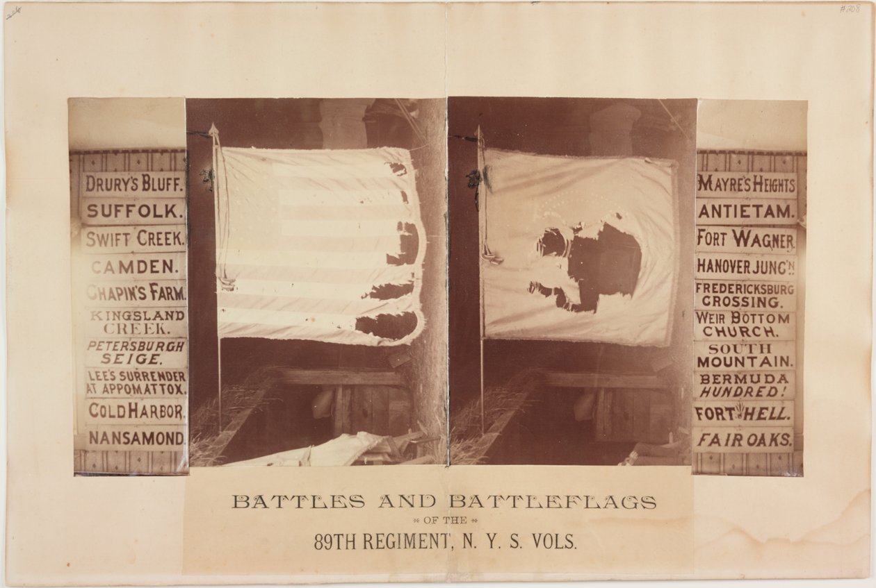 第89团的战斗和战旗，NYS Vols。，1870（sepia照片） 作者 美国摄影师