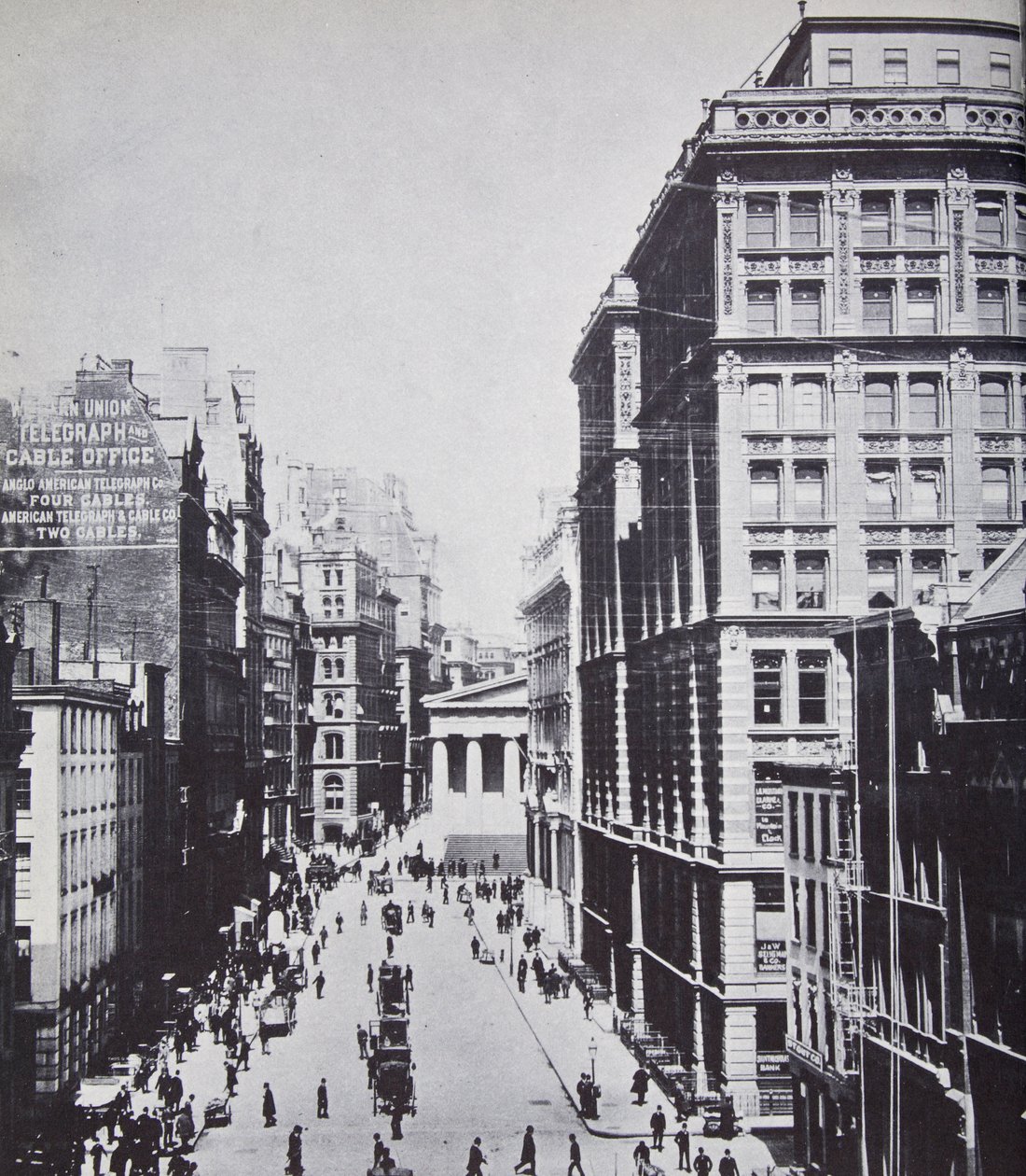 宽街，望向纽约华尔街，1893年 作者 美国摄影师