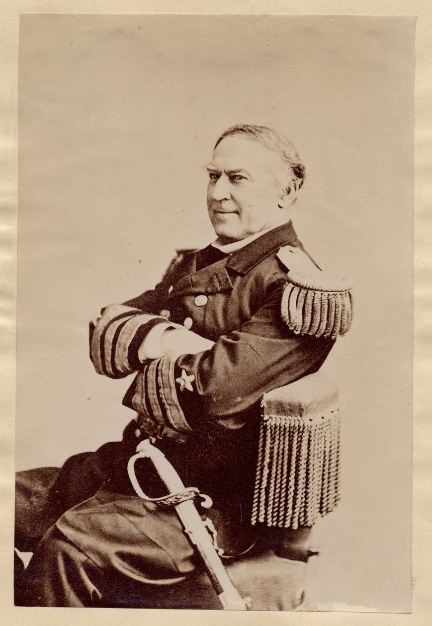David Glasgow Farragut（1801-70），美国海军军官，内战期间的旗帜官员，后来的海军上将（蛋白照片） 作者 美国摄影师