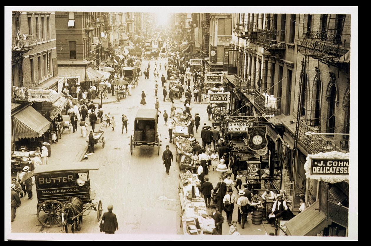 1905年，在Rivington和Orchard Streets东行 作者 美国摄影师