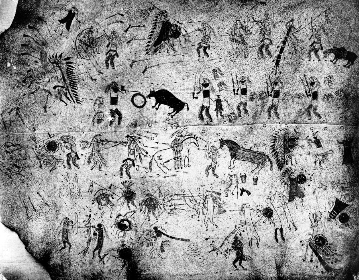 彩绘水牛皮，c.1900 作者 美国摄影师